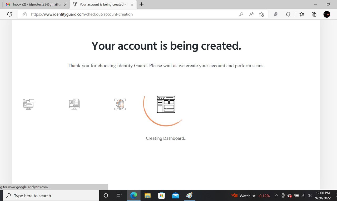 Identity Guard software screenshot