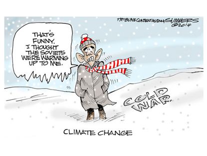 Obama cartoon Cold War