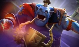 Ogre mage from the game dota 2. he seems confused.