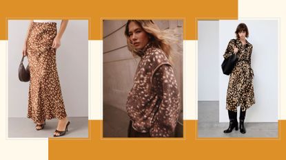 Deer print clothing on models