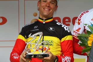 Philippe Gilbert (Omega Pharma-Lotto) on the podium