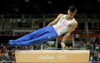 Max Whitlock on his way to winning Olympic gold on Pommel Horse in Rio