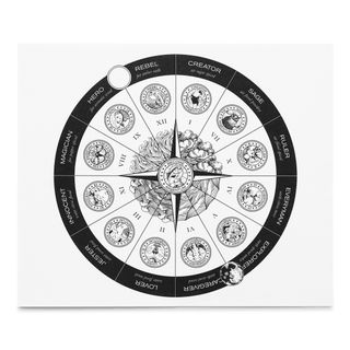 A graphic wheel showing the 12 new ARgENTUM fragrances.