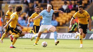 Erling Haaland of Manchester City in action in the Premier League ahead of Manchester City vs Wolves this Sunday, 22nd January 2023 