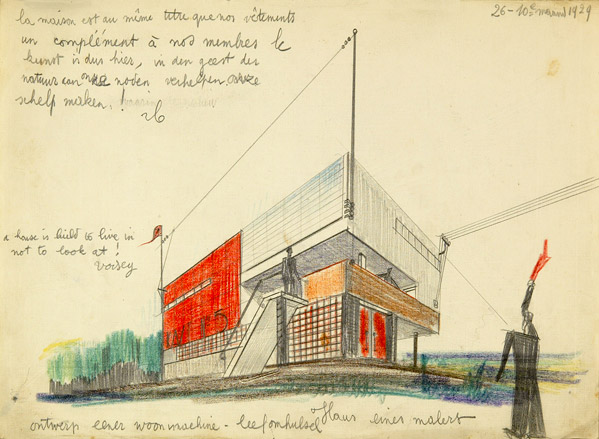 Sketch ‘Haus eines malers’ in ‘New Building’ style