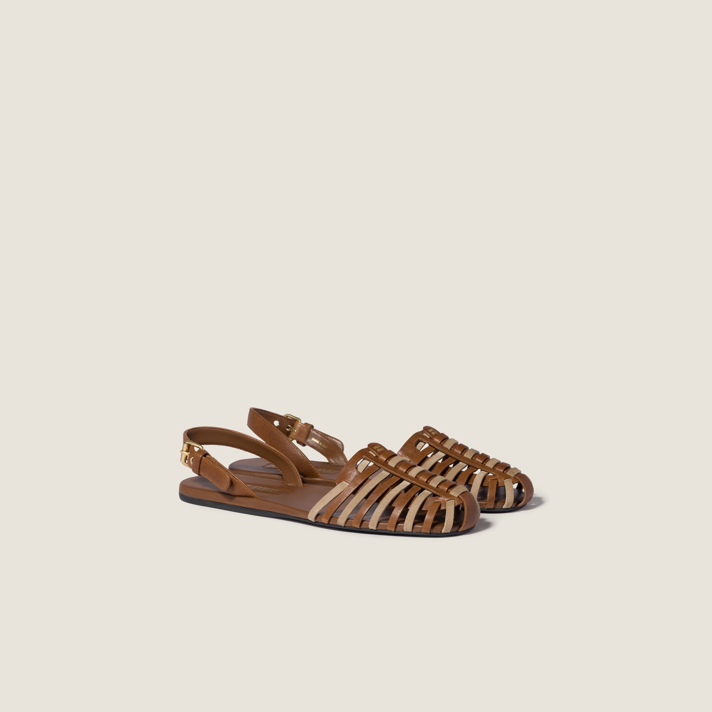 Nappa and suede leather sandals