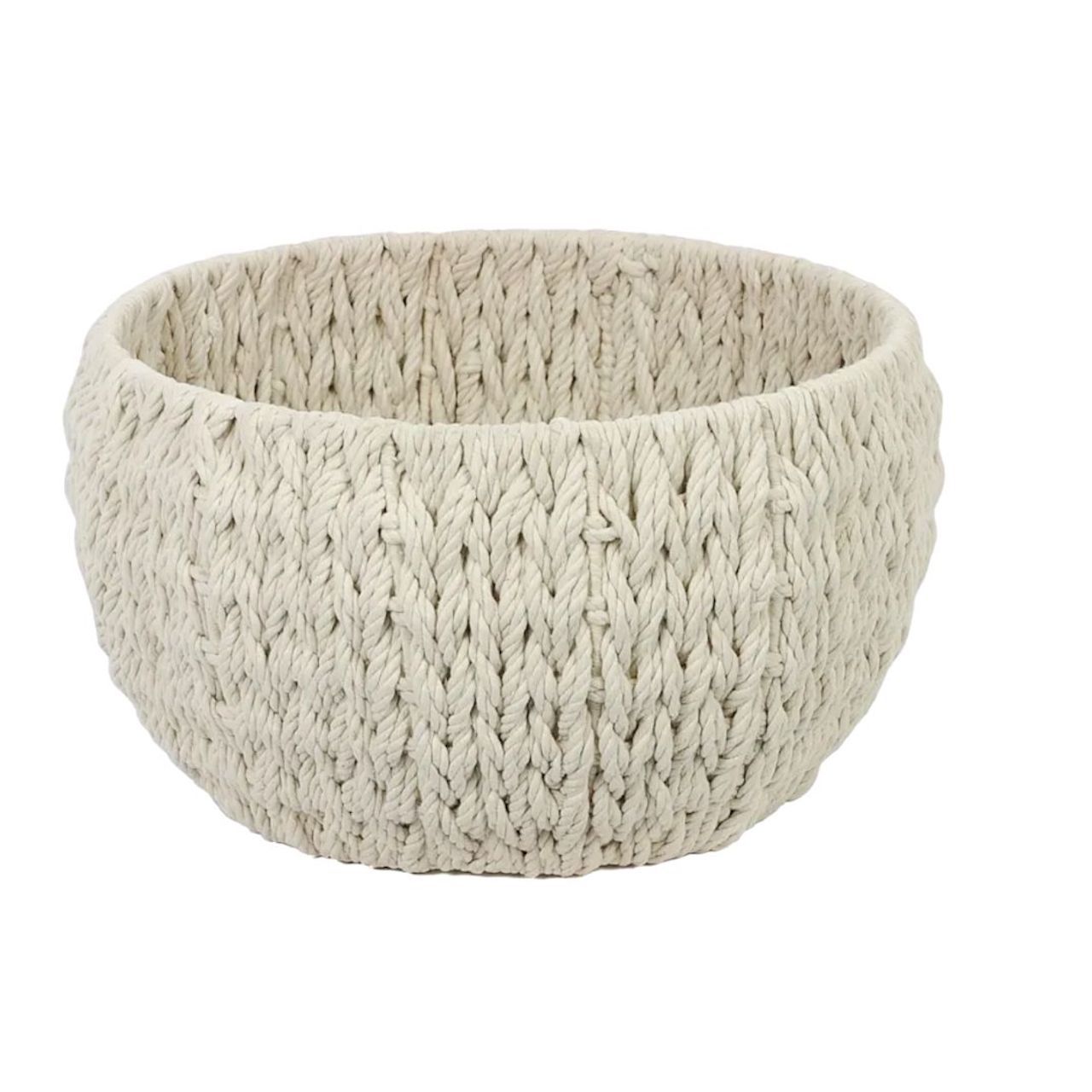 Keranjang penyimpanan tali kapas berwarna gading