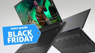 Alienware m18 front and back with Black Firday deal tag 