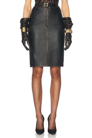 Helsa The Leather Pencil Skirt