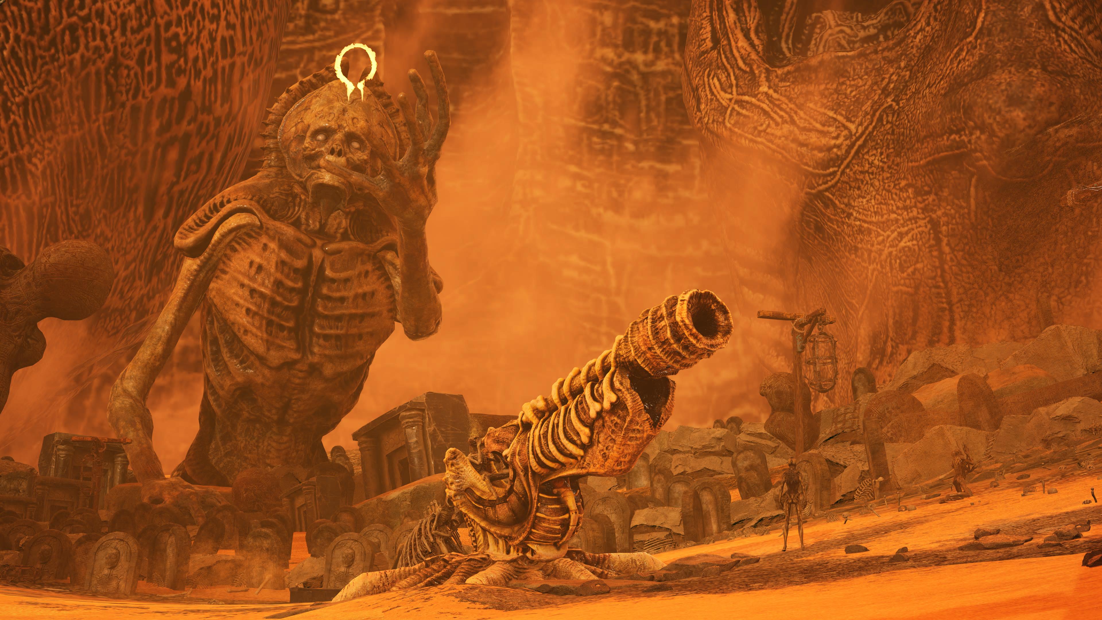 Scenes from a video game inspired by Giger and Beksinski