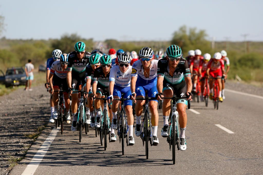 Bora-Hansgrohe lead the field during stage 6 at the Vuelta a San Juan