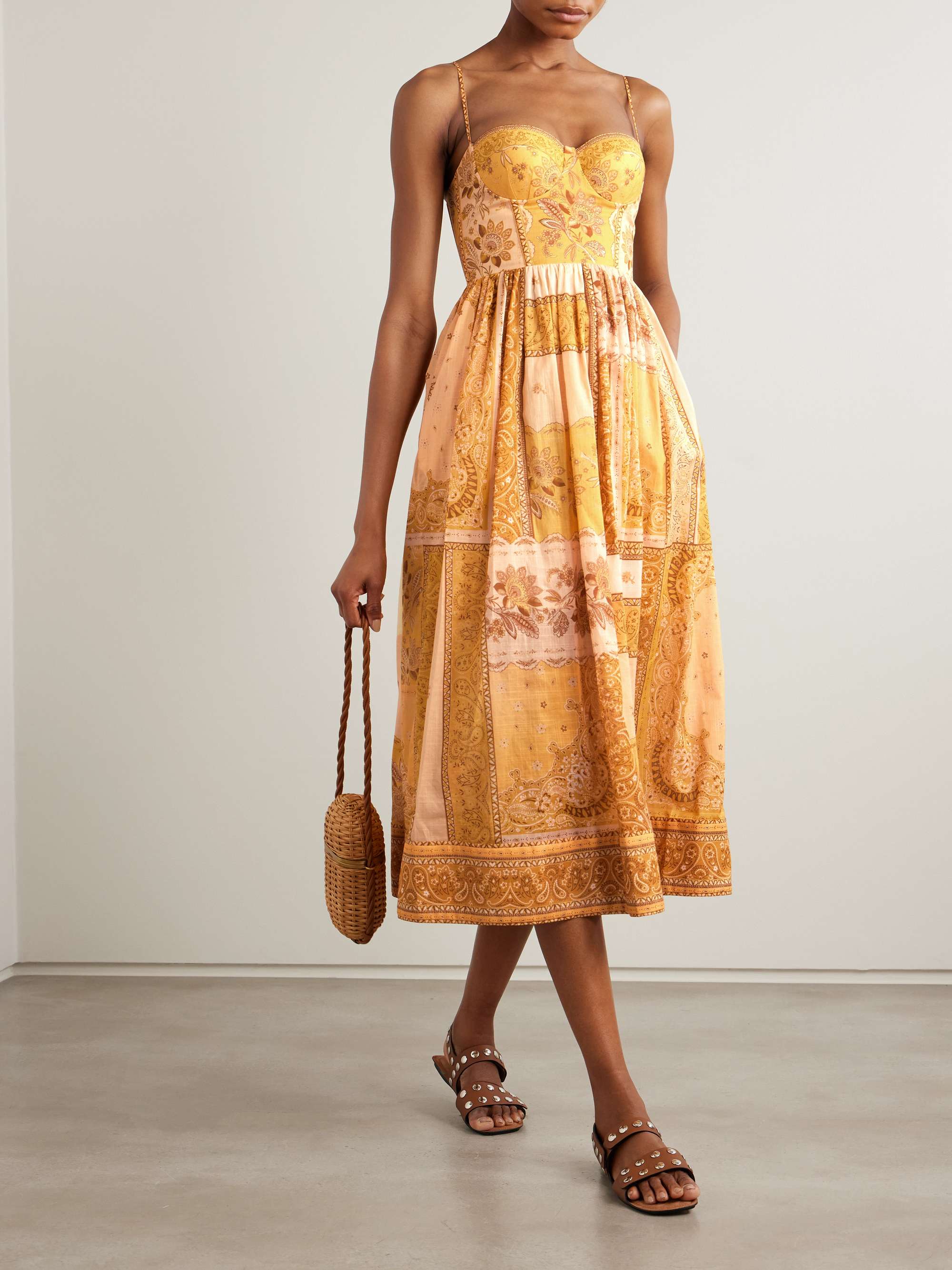 Lucky Bandana-Print Cotton-Voile Midi Dress