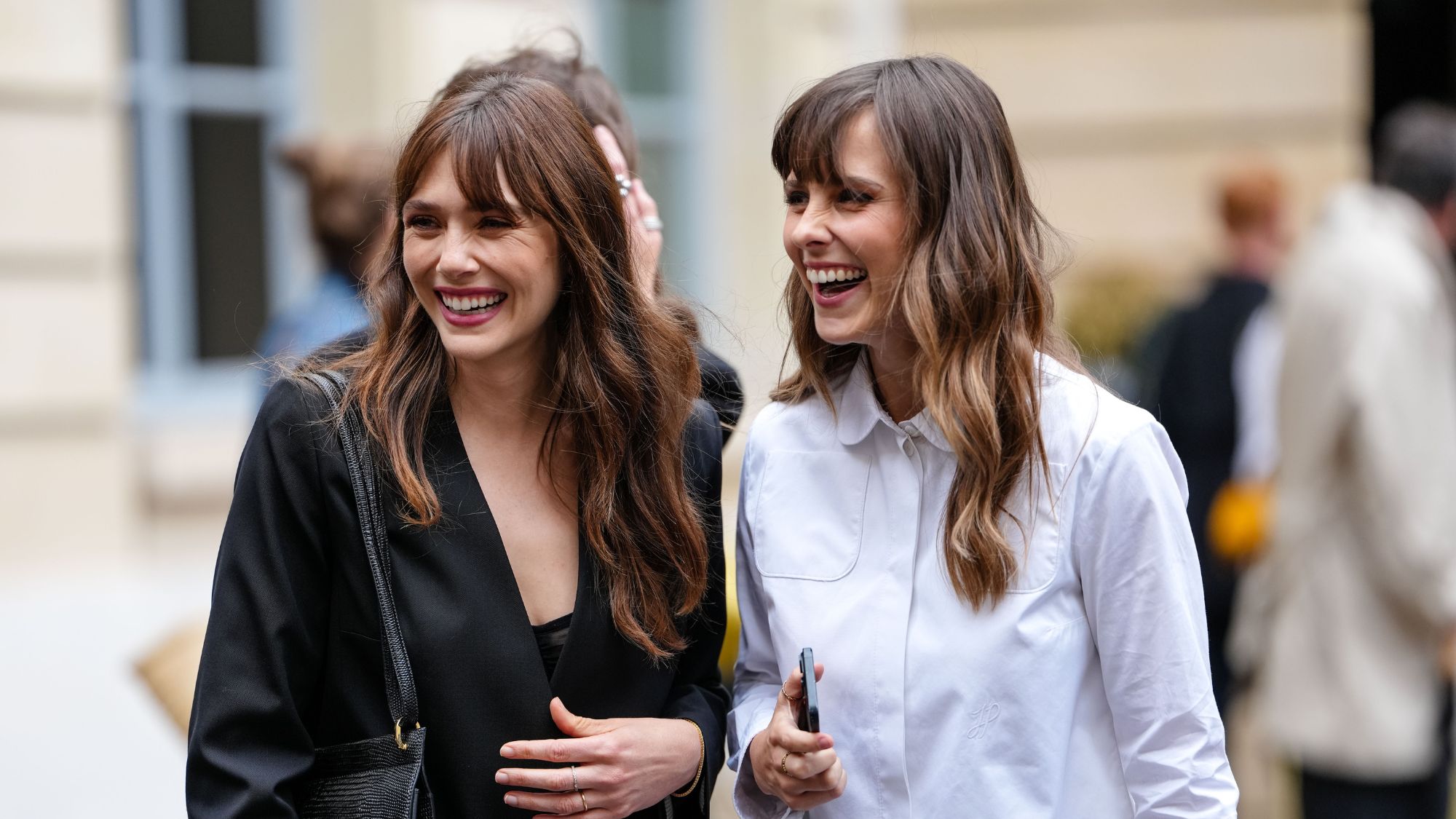 Elizabeth Olsen and Pauline Chalamet in Paris