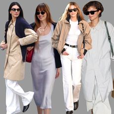 collage of kendall jenner, dakota johnson, bella hadid, and zendaya 