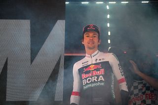 TIRANA ALBANIA MAY 10 Primoz Roglic of Slovenia and Team Red Bull BORA hansgrohe celebrates at podium as Pink Leader Jersey winner during the 108th Giro dItalia 2025 Stage 2 a 137km individual time trial stage from Tirana to Tirana UCIWT on May 10 2025 in Tirana Albania Photo by Tim de WaeleGetty Images