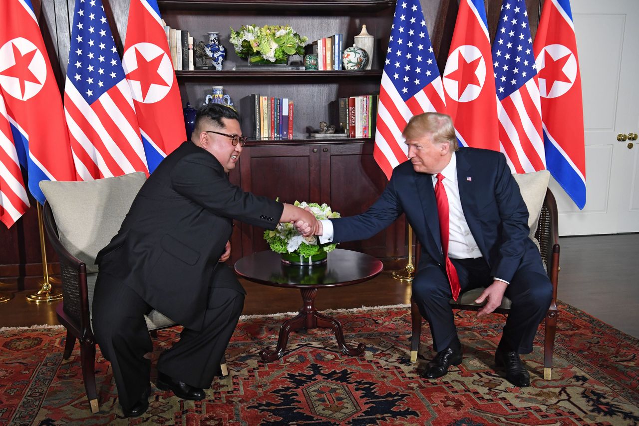 Kim Jong Un and Donald Trump.