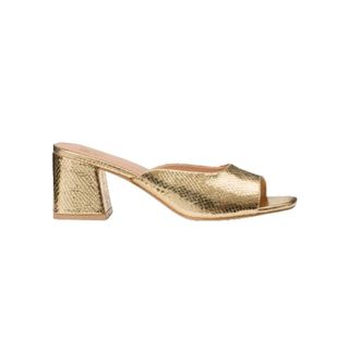 La Redoute Metallic Snake Print Mules 