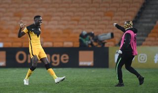 Eric Mathoho of Kaizer Chiefs celebrates after securing a spot in the 2021 CAF Champions League Final 
