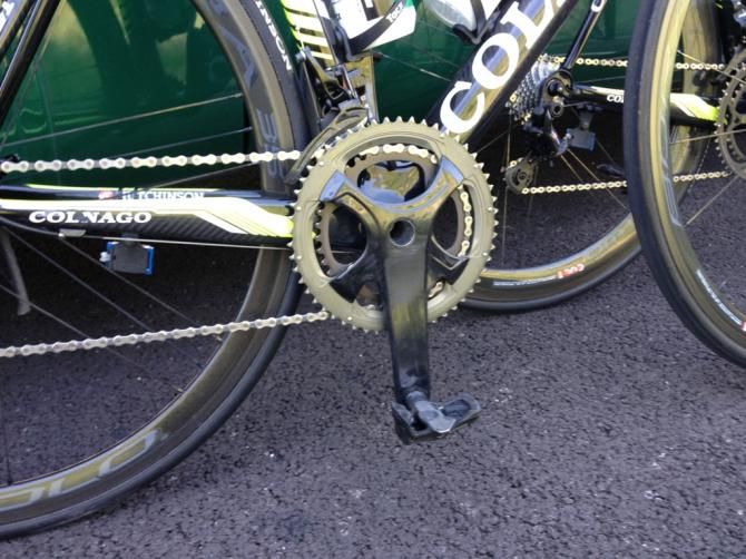 Back at Europcar, Romain Sicard was trialling Campagnolos new prototype groupset that was first spotted at the Giro dItalia start in Belfast