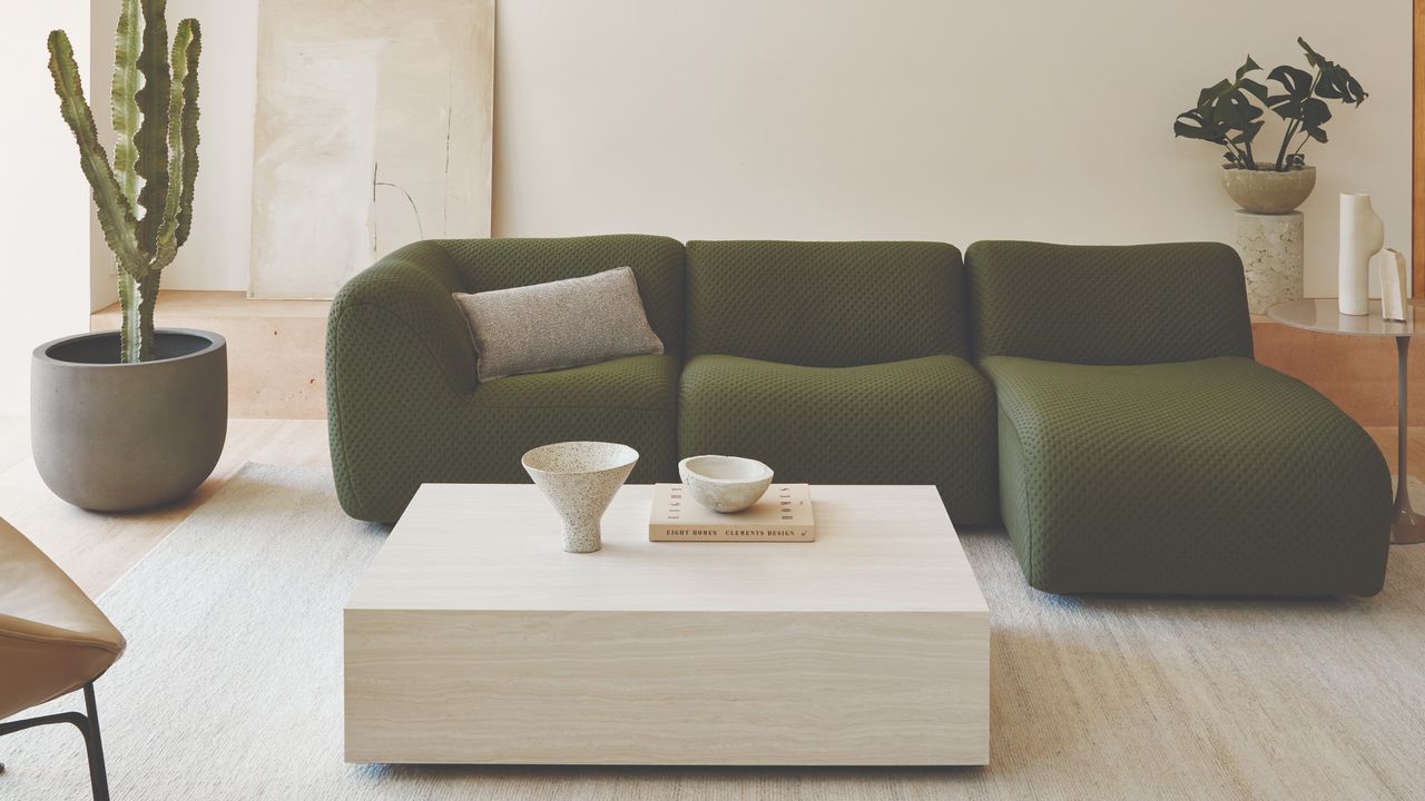 King Living 1977 modular sofa in green in a living room