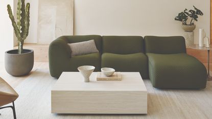 King Living 1977 modular sofa in green in a living room