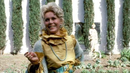 eva gabor in her california garden