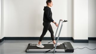 Sam Hopes, resident fitness writer at Future Plc, tries out the Bluefin Fitness Task 2.0 treadmill in a purpose-built testing centre
