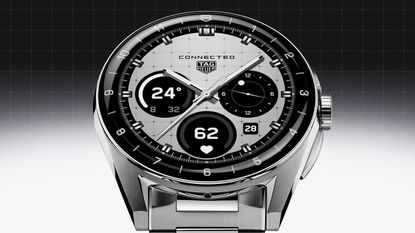 Tag Heuer Connected Calibre E5 on black and white background