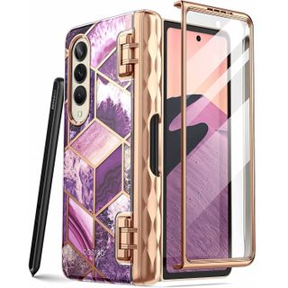 i-Blason Cosmo Series Case for Samsung Galaxy Z Fold 4 in Marble Purple