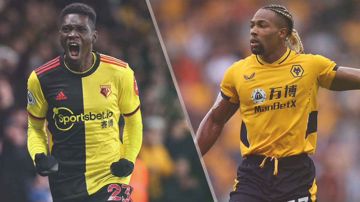 Watford vs Wolverhampton Wanderers live stream — Ismaila Sarr of Watford and Adama Traore of Wolverhampton Wanderers 