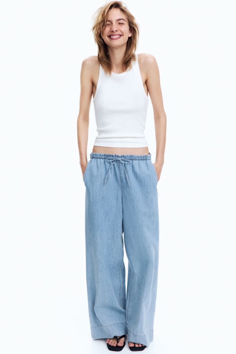 Denim Pull-On Trousers