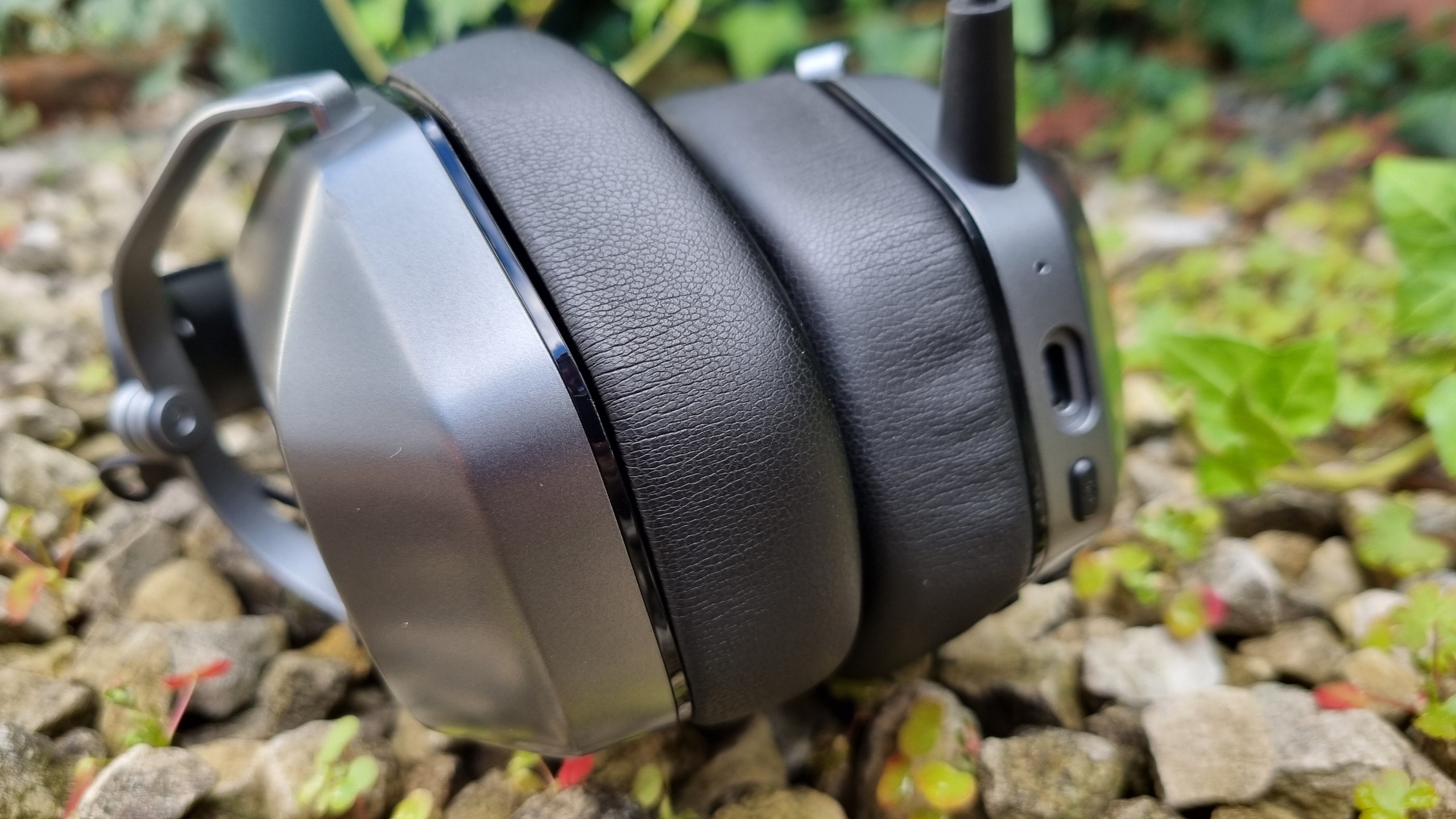 A close up of the earpads of the Edifier G5 Max gaming headset