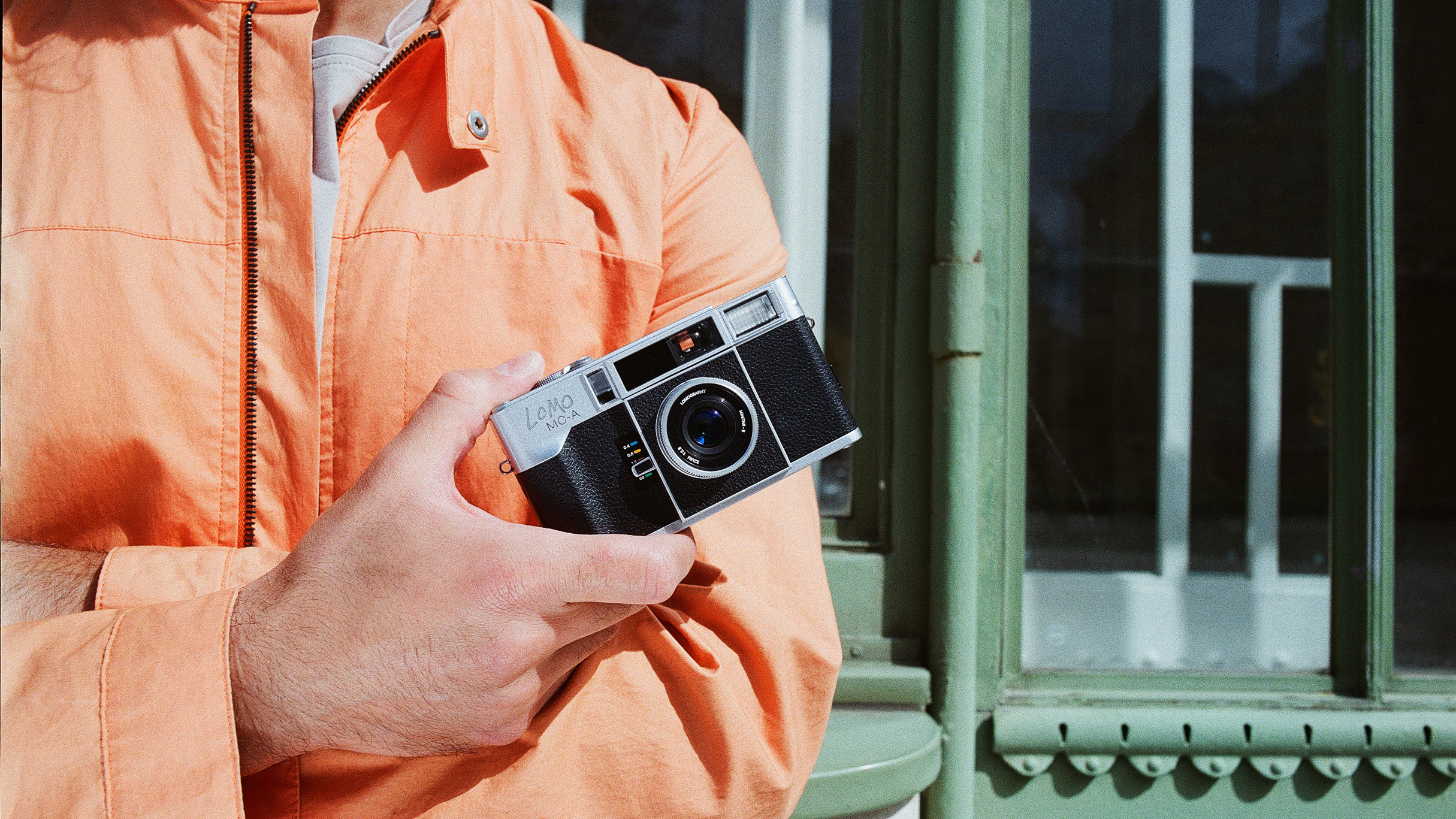 The Lomography Lomo MC-A in a photographer's hand