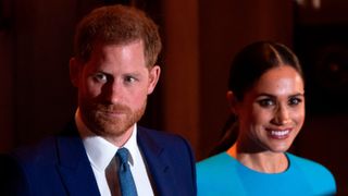 Britain's Prince Harry, Duke of Sussex (L), and Meghan, Duchess of Sussex leave after attending the Endeavour Fund Awards at Mansion House in London on March 5, 2020.