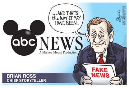 Political cartoon U.S. Brian Ross fake news