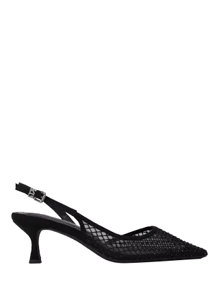 Kg Kurt Geiger Aria Low 2 Embellished Mesh Pointed Slingbacks, Black/multi