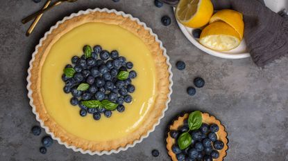 lemon tart with blueberries