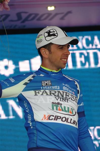 Italy's Alfredo Balloni (Farnese Vini-Selle Italia) leads the mountains classification and takes possession of the blue jersey
