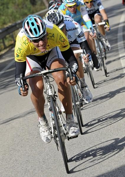 Race leader Philippe Gilbert (Omega Pharma - Lotto) in action during stage 2.