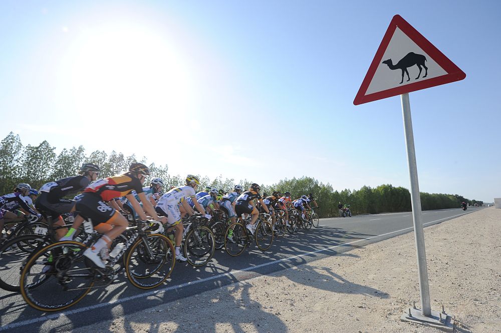 The Ladies Tour of Qatar races through the desert roads
