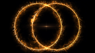 Two circles overlapping like a venn diagram.