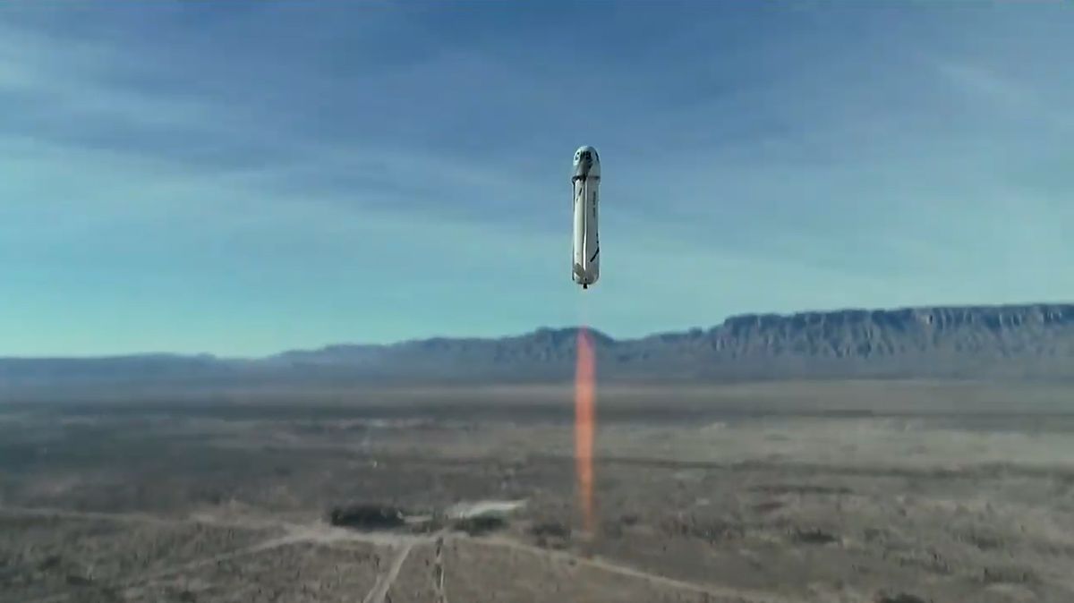 Launch (and landing) of Blue Origin’s first New Shepard spacecraft for aces astronauts