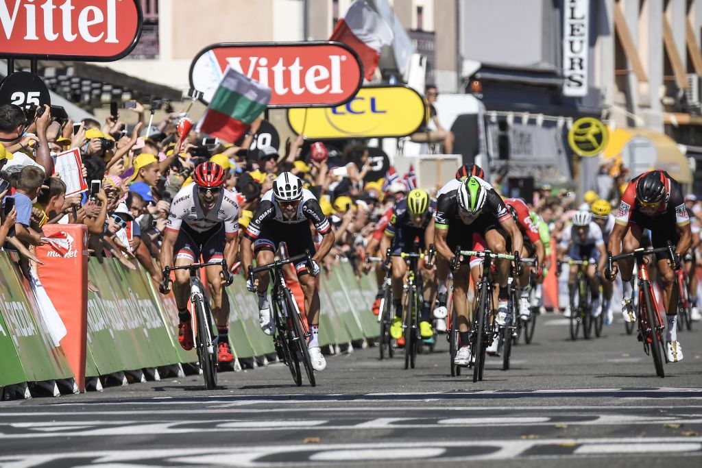 The final sprint on the 16th stage of the Tour de France