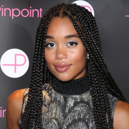 laura harrier with protective style braids