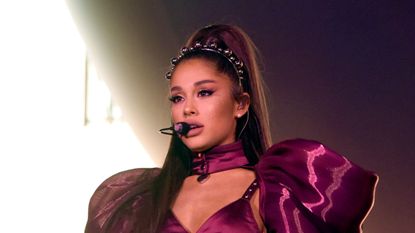 Ariana Grande performs on Coachella Stage during the 2019 Coachella Valley Music And Arts Festival on April 14, 2019 in Indio, California