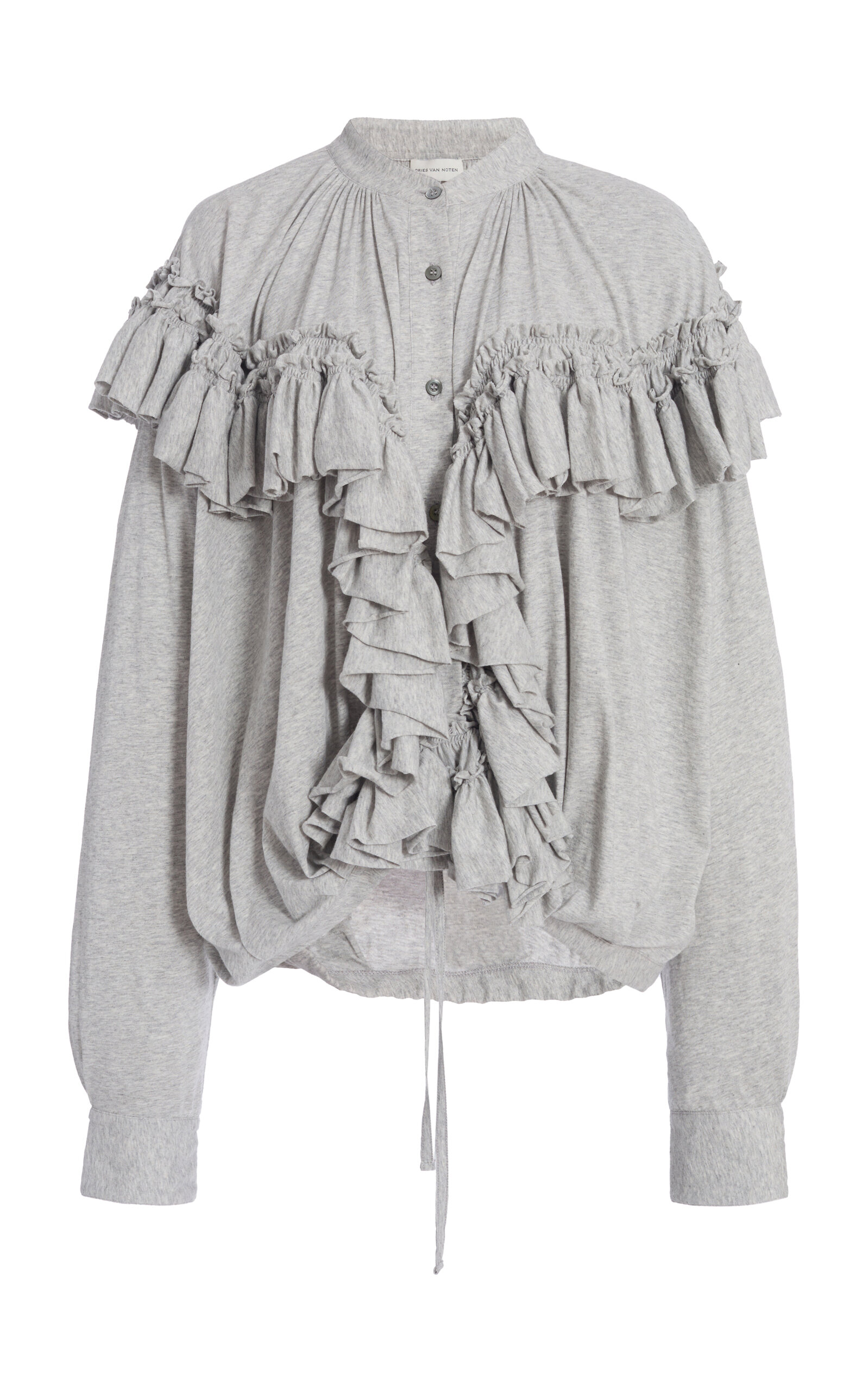 Hunver Ruffled Cotton-Jersey Top