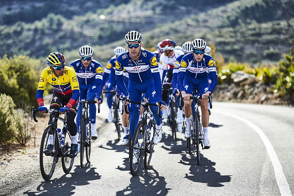 Quick-Step Floors riders out for a ride during camp in Calpe