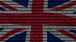 British flag with binary on it