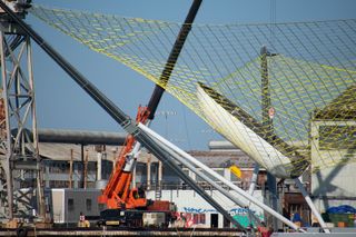 On Aug. 13, Mr. Steven was spotted with a piece of a fairing in the net. SpaceX was likely performing tests to see how the net would perform with a fairing in it as well as testing procedures before its next attempt to catch a fairing.