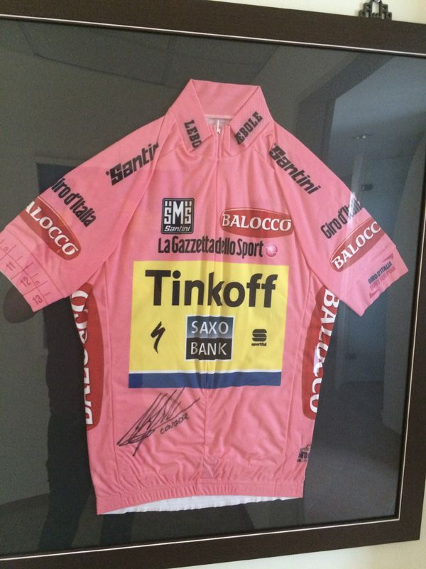 You'll see plenty of evidence of ProLogo riders successes arounf Velo, this is contadors pink jerseyfrom the Giro